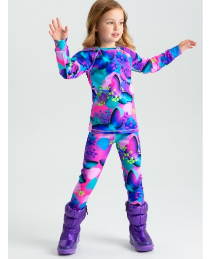 Термокомплект трикотажный для девочек: брюки, толстовка для эпизодического использования разноцветный