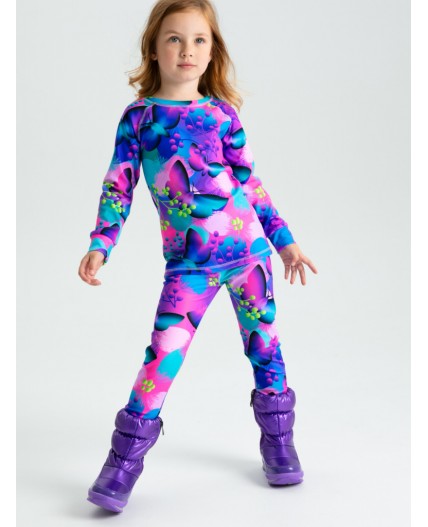 Термокомплект трикотажный для девочек: брюки, толстовка для эпизодического использования разноцветный
