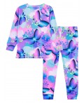 Термокомплект трикотажный для девочек: брюки, толстовка для эпизодического использования разноцветный