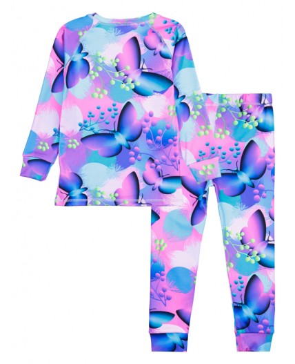 Термокомплект трикотажный для девочек: брюки, толстовка для эпизодического использования разноцветный