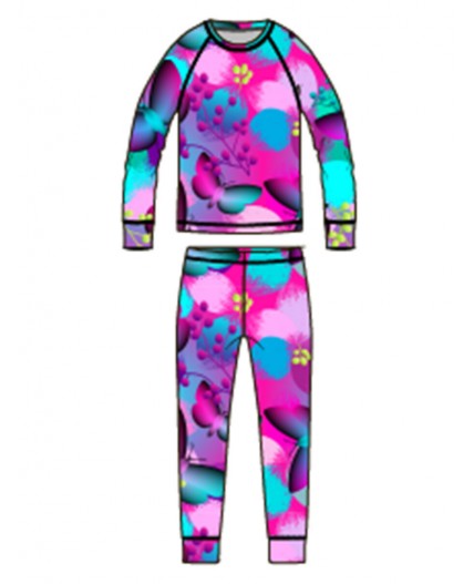 Термокомплект трикотажный для девочек: брюки, толстовка для эпизодического использования разноцветный