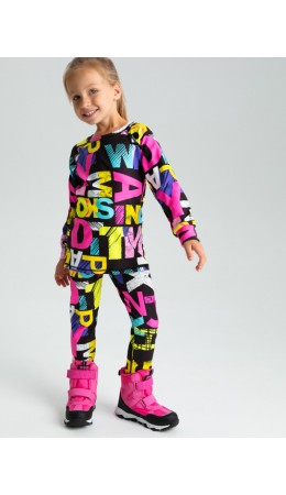 Термокомплект трикотажный для девочек: брюки, толстовка для эпизодического использования разноцветный