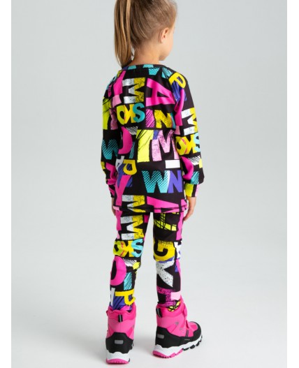 Термокомплект трикотажный для девочек: брюки, толстовка для эпизодического использования разноцветный