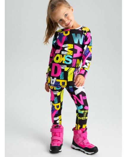 Термокомплект трикотажный для девочек: брюки, толстовка для эпизодического использования разноцветный