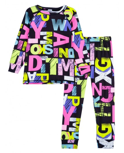 Термокомплект трикотажный для девочек: брюки, толстовка для эпизодического использования разноцветный