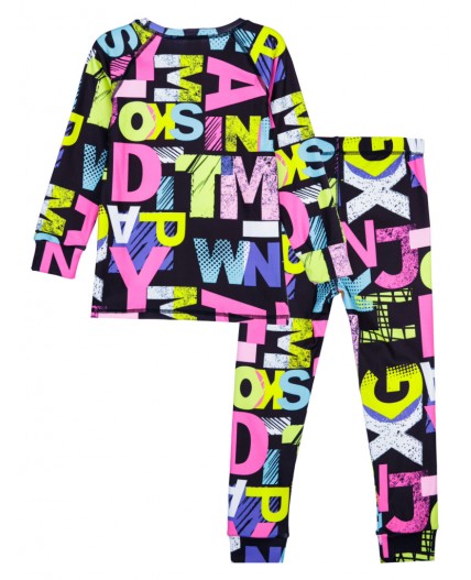 Термокомплект трикотажный для девочек: брюки, толстовка для эпизодического использования разноцветный