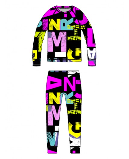 Термокомплект трикотажный для девочек: брюки, толстовка для эпизодического использования разноцветный