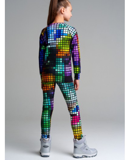Термокомплект трикотажный для девочек: брюки, толстовка для эпизодического использования разноцветный