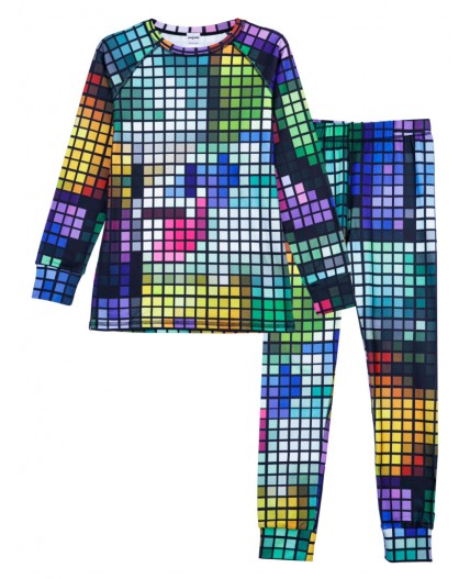 Термокомплект трикотажный для девочек: брюки, толстовка для эпизодического использования разноцветный
