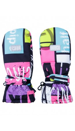 Варежки текстильные для девочек разноцветный