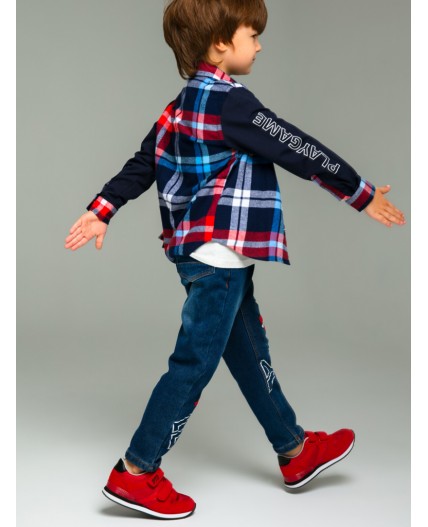 Сорочка текстильная для мальчиков (regular fit) разноцветный