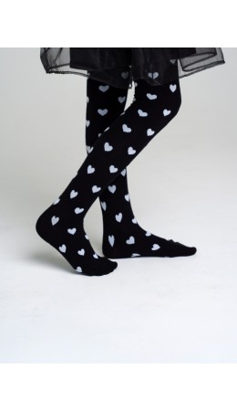 Колготки трикотажные для девочек белый,черный