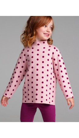 Джемпер трикотажный для девочек светло-розовый,черный