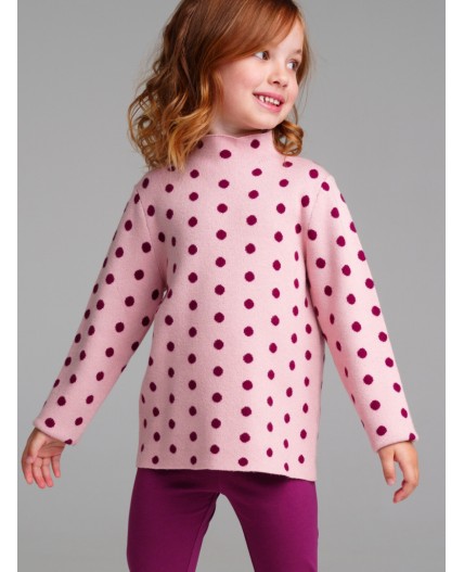 Джемпер трикотажный для девочек светло-розовый,черный