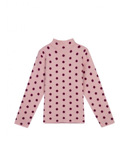 Джемпер трикотажный для девочек светло-розовый,черный