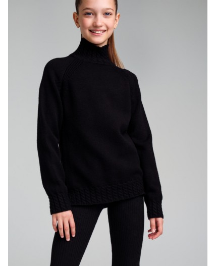 Свитер трикотажный для девочек черный