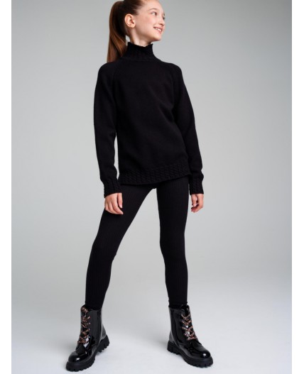 Свитер трикотажный для девочек черный