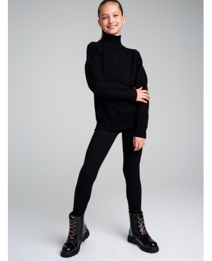 Свитер трикотажный для девочек черный