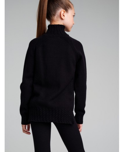 Свитер трикотажный для девочек черный