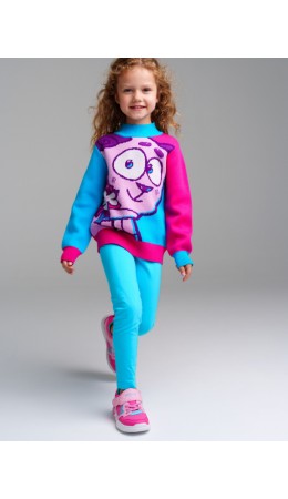 Джемпер трикотажный для девочек голубой,фуксия