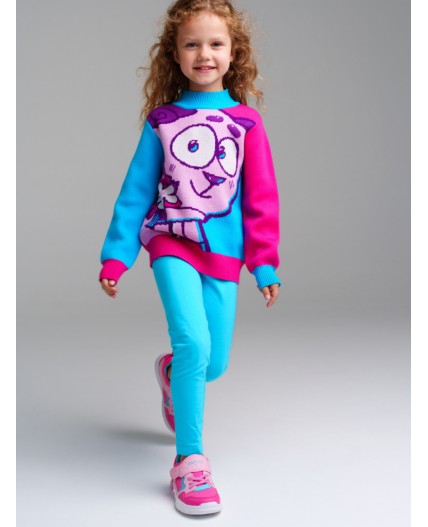 Джемпер трикотажный для девочек голубой,фуксия