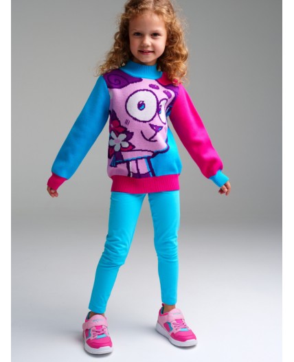 Джемпер трикотажный для девочек голубой,фуксия