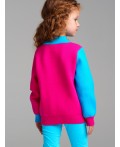 Джемпер трикотажный для девочек голубой,фуксия