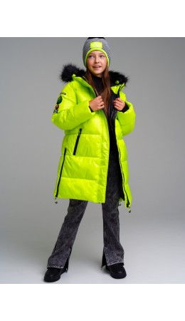 Куртка текстильная с полиуретановым покрытием для девочек светло-зеленый