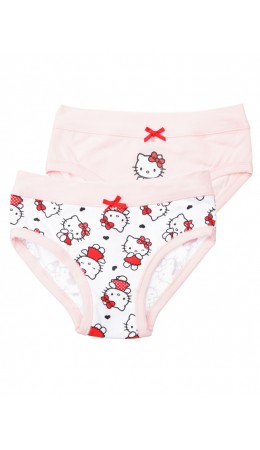 Трусы трикотажные для девочек, 2 шт в комплекте белый,светло-розовый