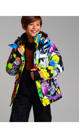 Куртка текстильная с полиуретановым покрытием для мальчиков разноцветный