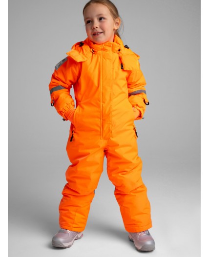 Комбинезон текстильный с полиуретановым покрытием для девочек коралловый