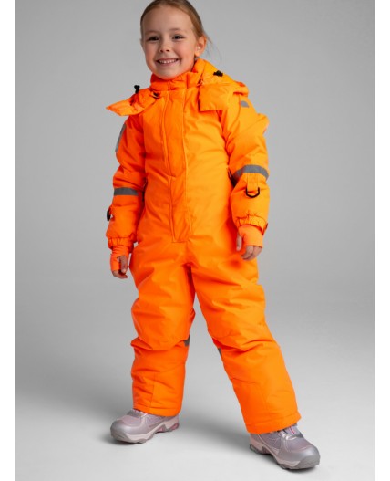 Комбинезон текстильный с полиуретановым покрытием для девочек коралловый