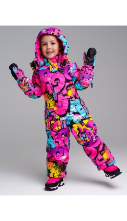 Комбинезон текстильный с полиуретановым покрытием для девочек разноцветный