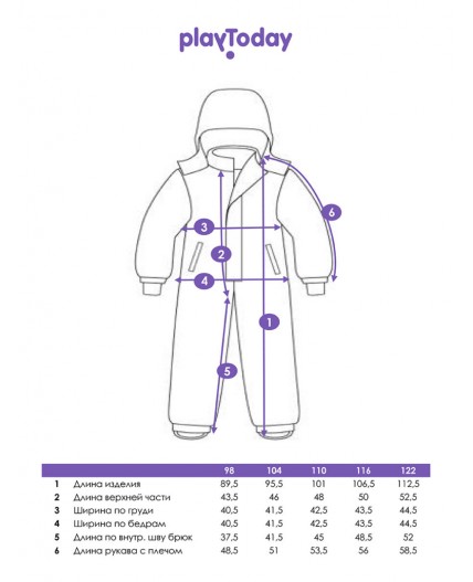 Комбинезон текстильный с полиуретановым покрытием для девочек разноцветный