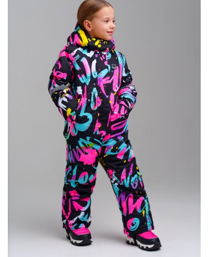 Комбинезон текстильный с полиуретановым покрытием для девочек разноцветный