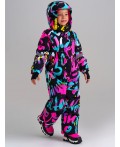 Комбинезон текстильный с полиуретановым покрытием для девочек разноцветный