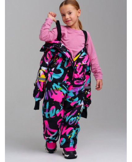 Комбинезон текстильный с полиуретановым покрытием для девочек разноцветный