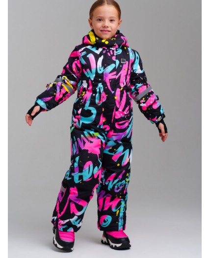 Комбинезон текстильный с полиуретановым покрытием для девочек разноцветный