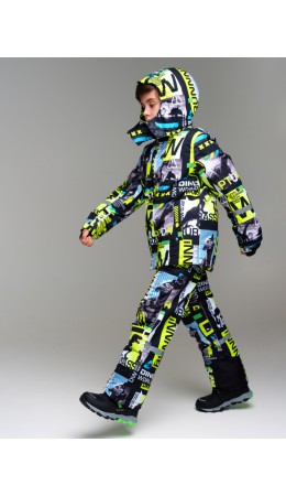 Комплект текстильный с полиуретановым покрытием для мальчиков: куртка, брюки разноцветный