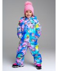 Комбинезон текстильный с полиуретановым покрытием для девочек разноцветный