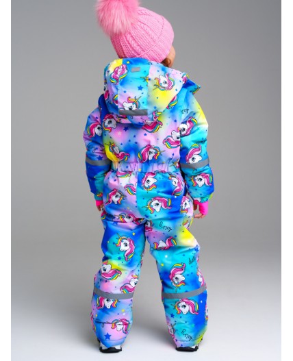 Комбинезон текстильный с полиуретановым покрытием для девочек разноцветный