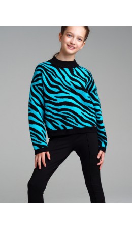 Свитер трикотажный для девочек зеленый,черный