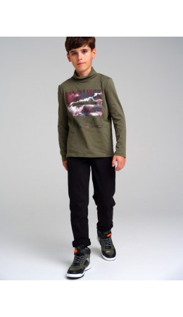 Водолазка трикотажная для мальчиков хаки,разноцветный