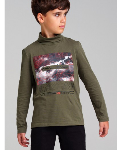 Водолазка трикотажная для мальчиков хаки,разноцветный