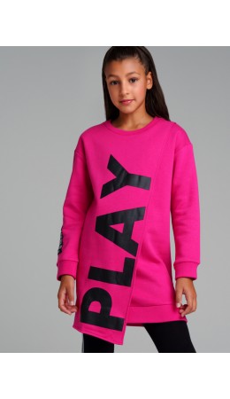 Платье трикотажное для девочек фуксия,черный