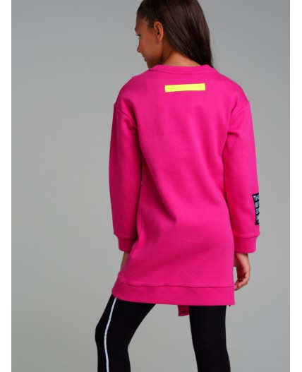 Платье трикотажное для девочек фуксия,черный