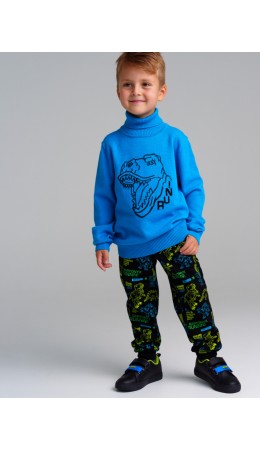 Свитер трикотажный для мальчиков голубой,черный