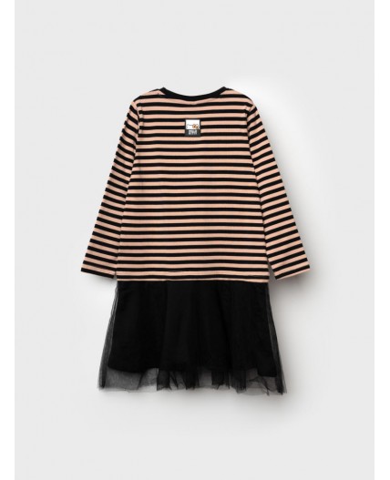 Платье трикотажное для девочек разноцветный,черный