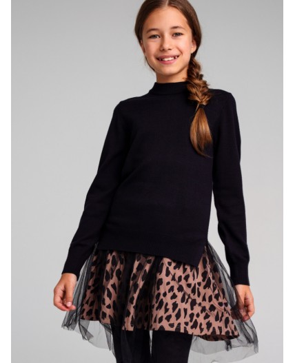 Джемпер трикотажный для девочек черный