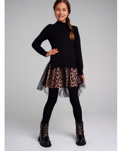 Джемпер трикотажный для девочек черный